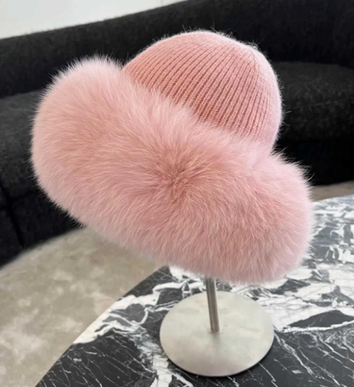 Real Fox Fur Wool Hats
