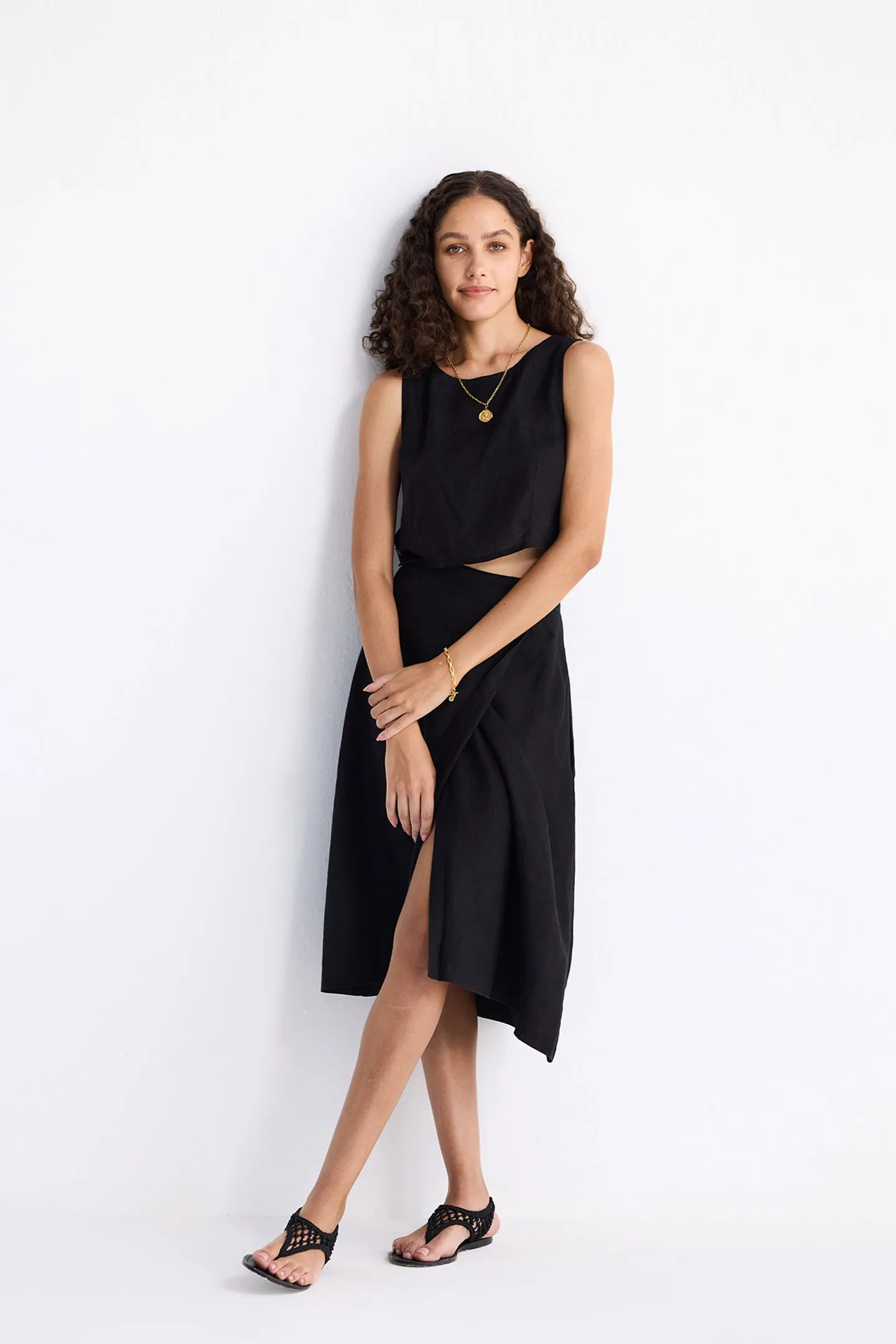 Reistor Overlap Midi Skirt in Black | NEW COLLECTION