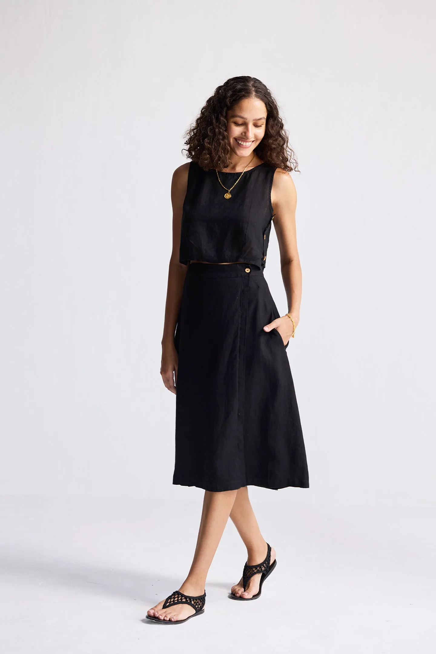 Reistor Overlap Midi Skirt in Black | NEW COLLECTION