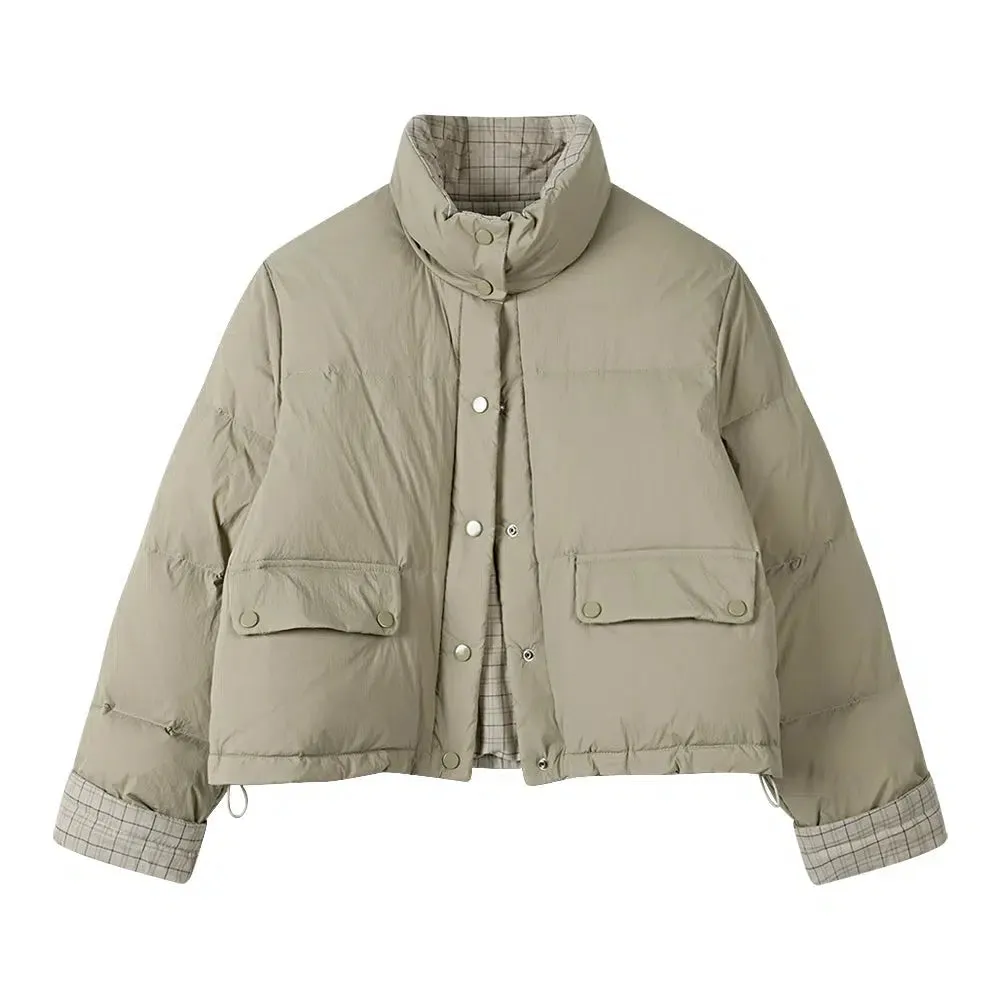 Reversible Plaid Lining Down Jacket
