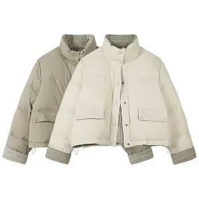 Reversible Plaid Lining Down Jacket