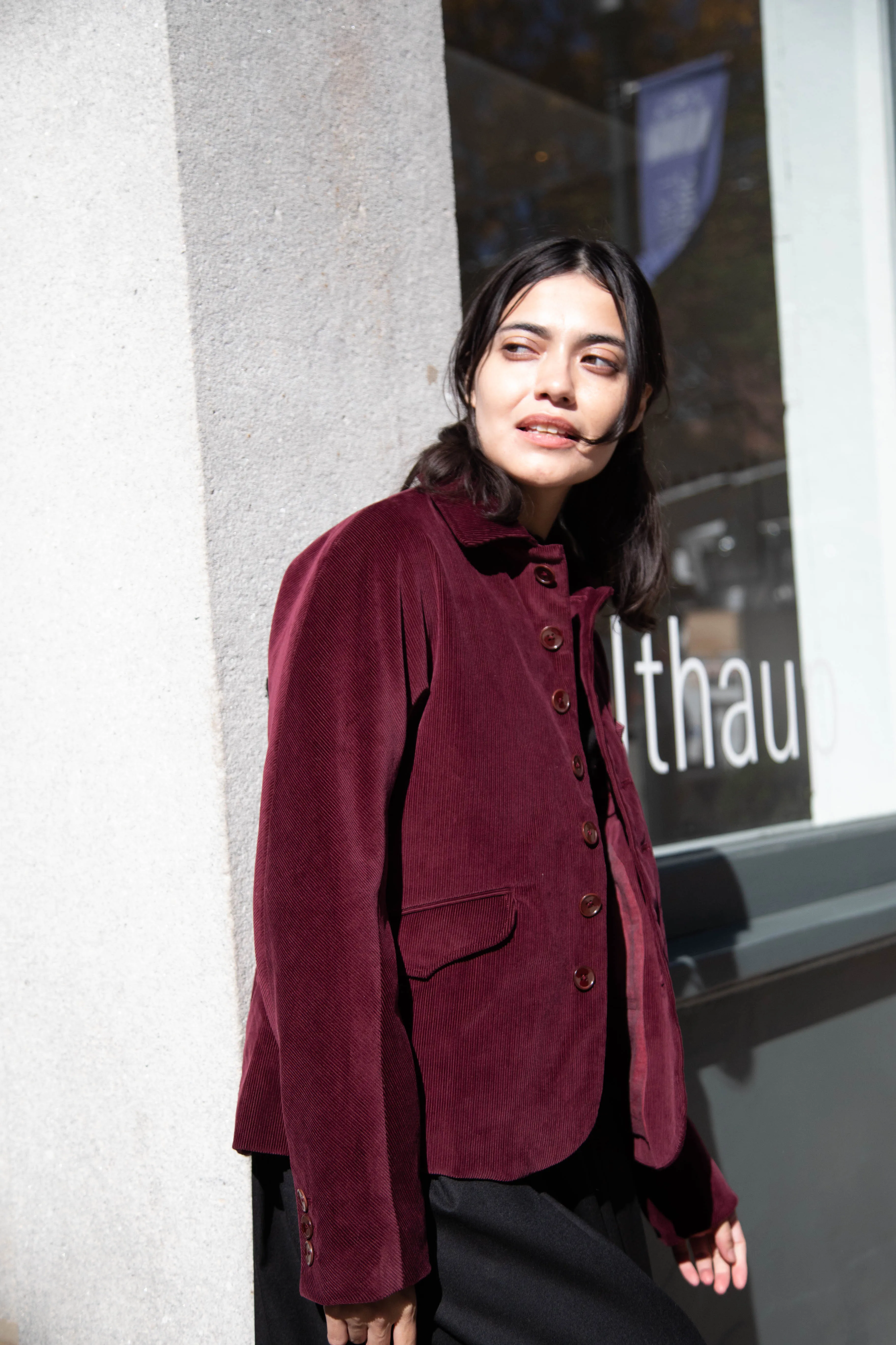 Seventyfive | Student Jacket in Plum Corduroy