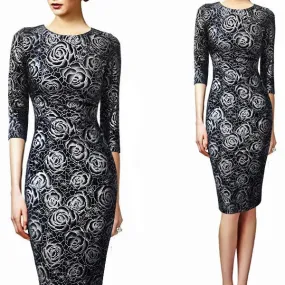 Slim Long Sleeve Round neck Bodycon Dress
