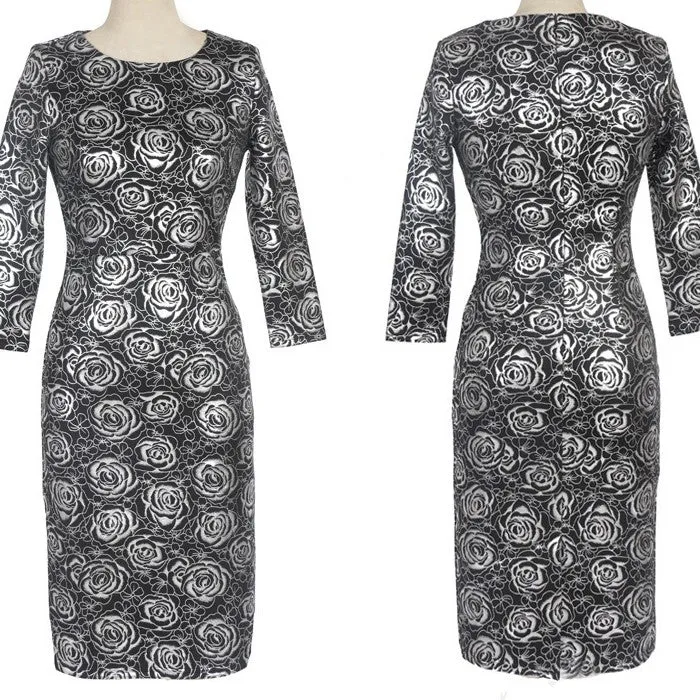 Slim Long Sleeve Round neck Bodycon Dress