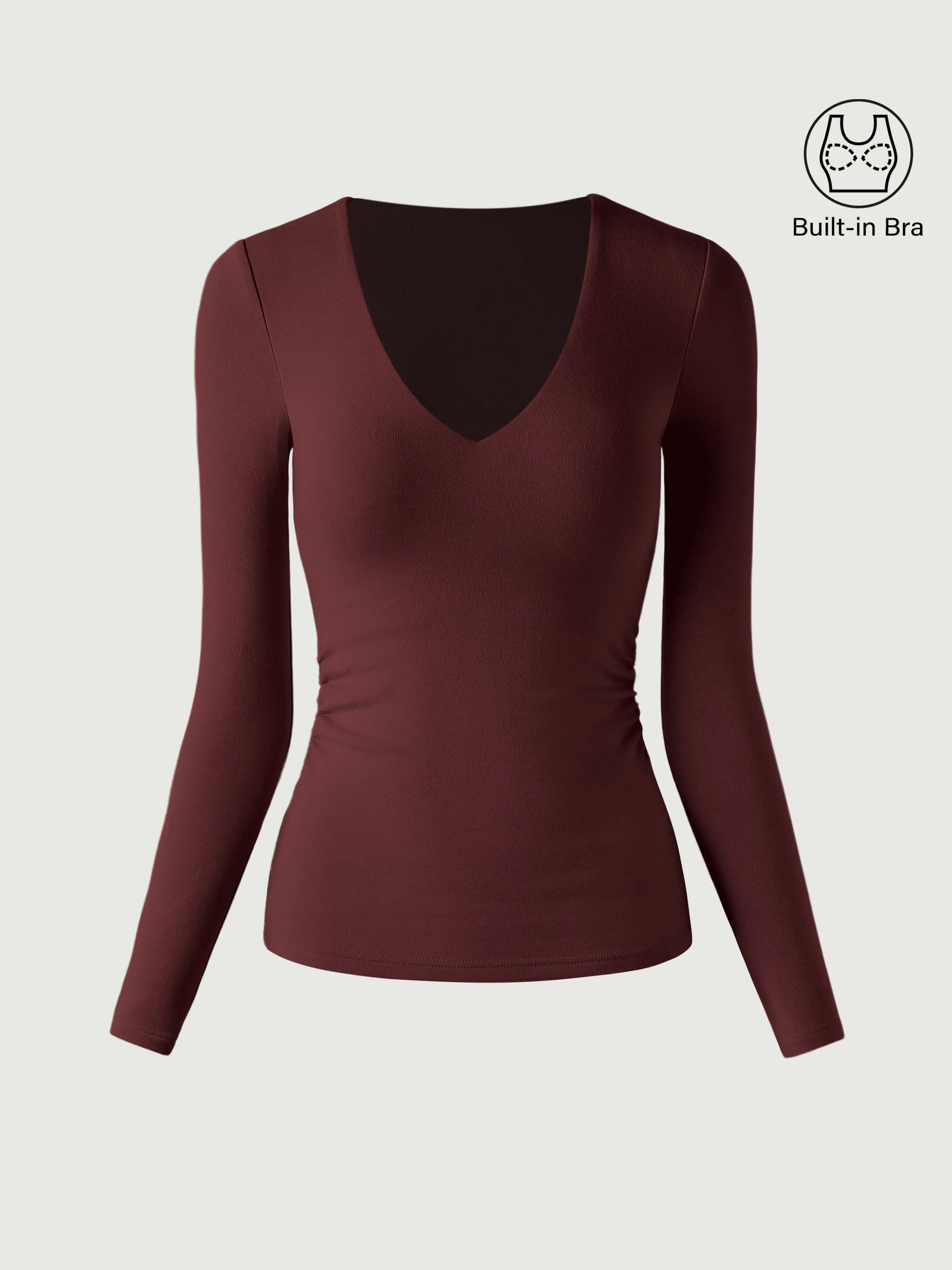 V-Neck Ruched Sides Brami Top